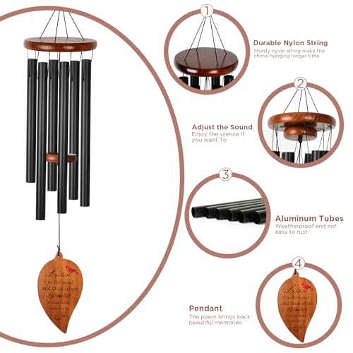 Deep Tone Wind Chimes for Outdoor Memorial Gift G683910
