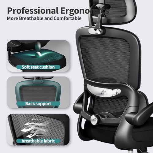 Ergonomic Mesh Office Chair with Wheels, High Back, 330 LBS Capacity A84765