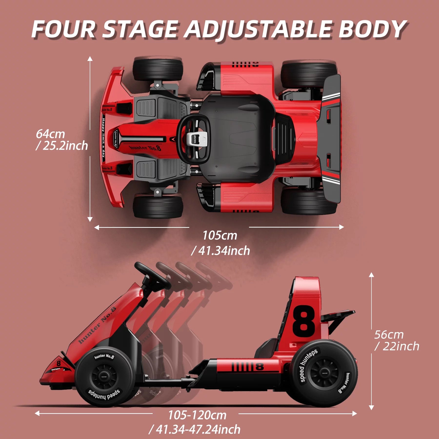 Electric Ride On Go Kart for Kids Adults, 12V Remote Control W62912