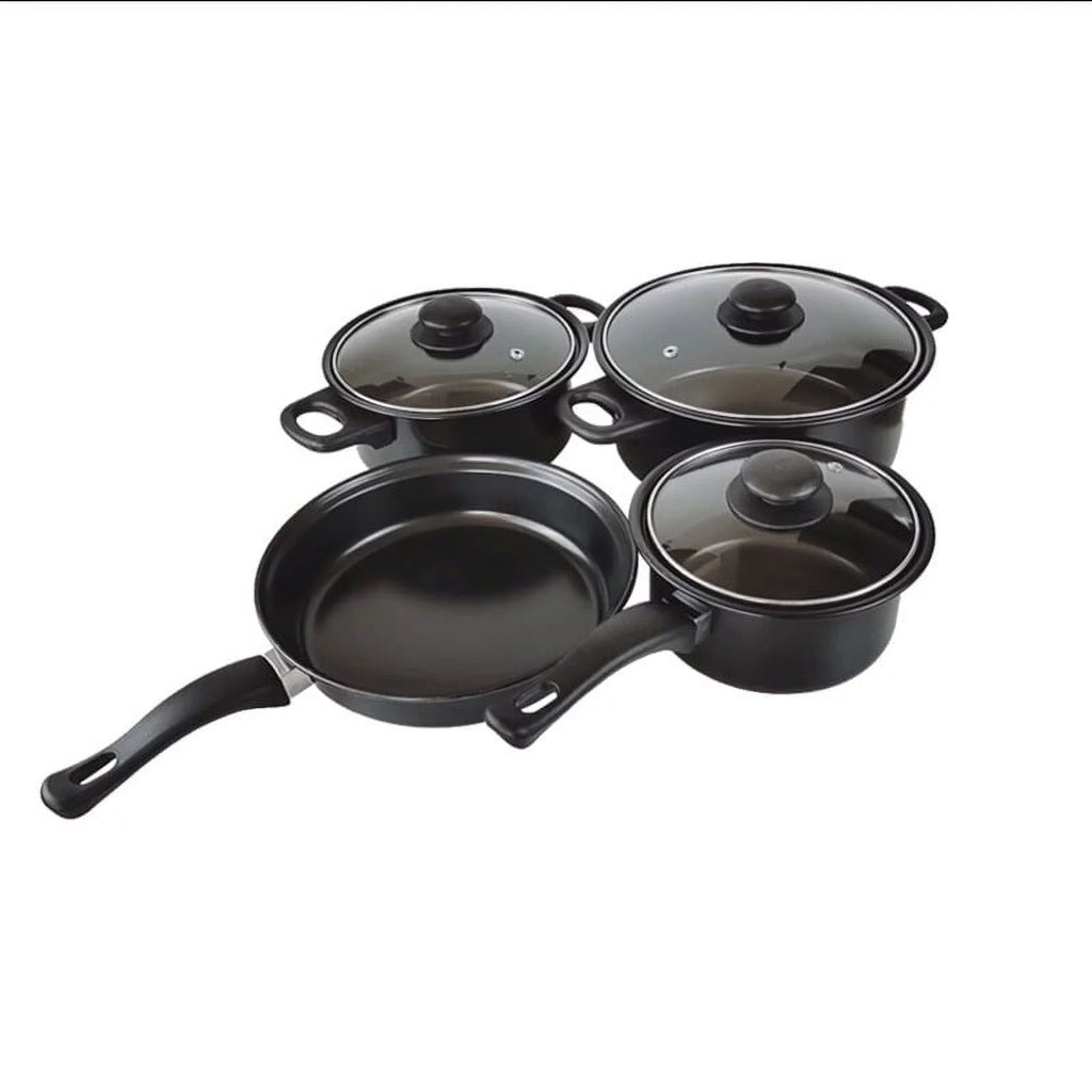 Non-Stick Cookware Set, 13 Piece, Portable Cast Iron Pots and Pans with Glass Lids T916424