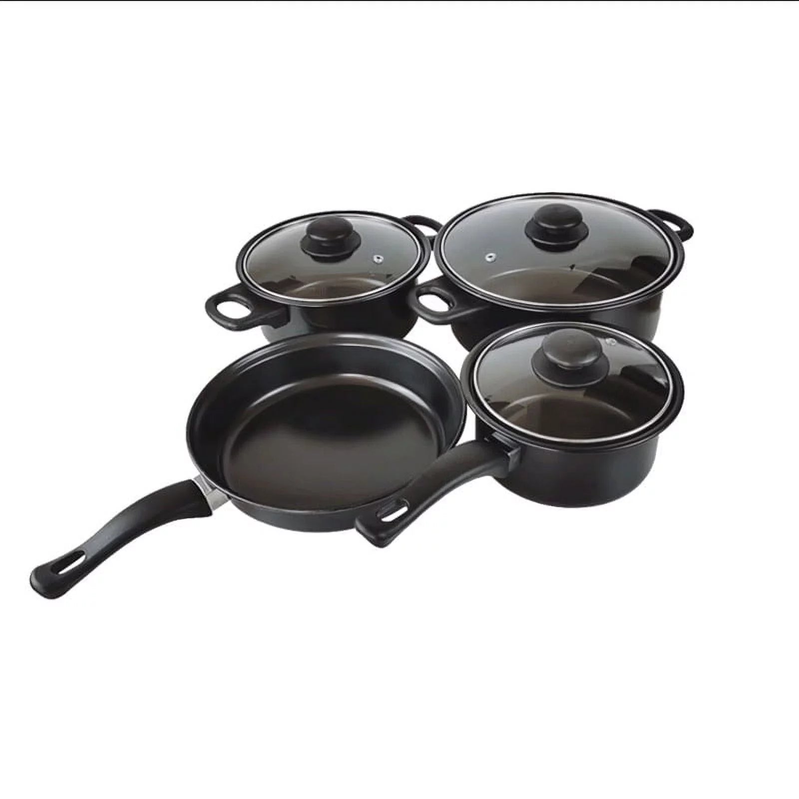 Non-Stick Cookware Set, 13 Piece, Portable Cast Iron Pots and Pans with Glass Lids T916424