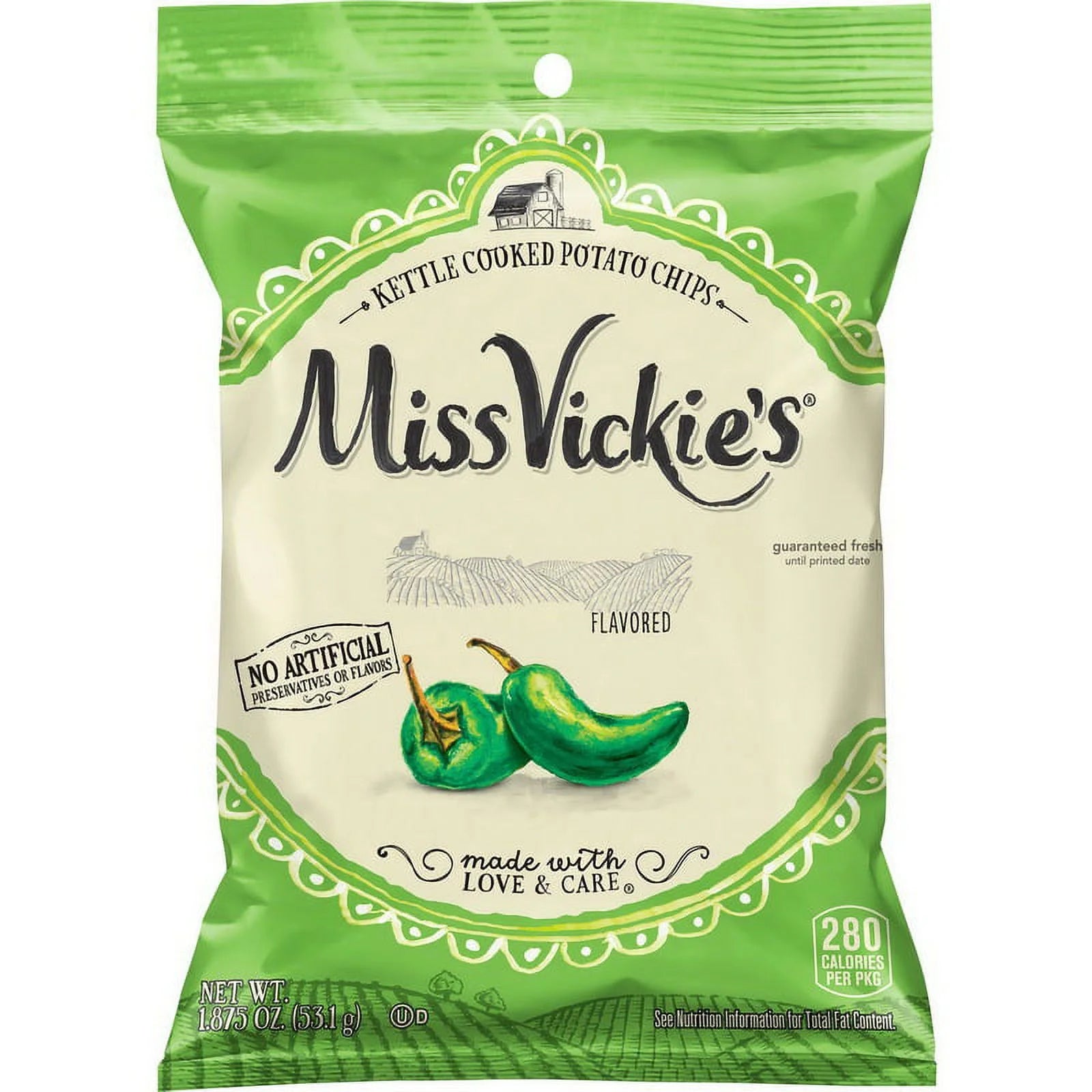 Jalapeno Kettle Cooked Potato Chips, 1.875 oz, 24-Count Case S1436