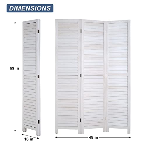 6 Panel Wood Room Divider Privacy Screen Freestanding White U13428