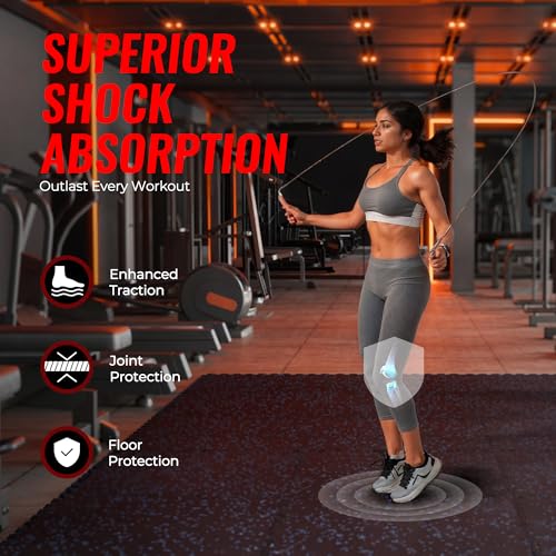 24 Pcs Interlocking Rubber Top Exercise Mats for Home Gym B471556