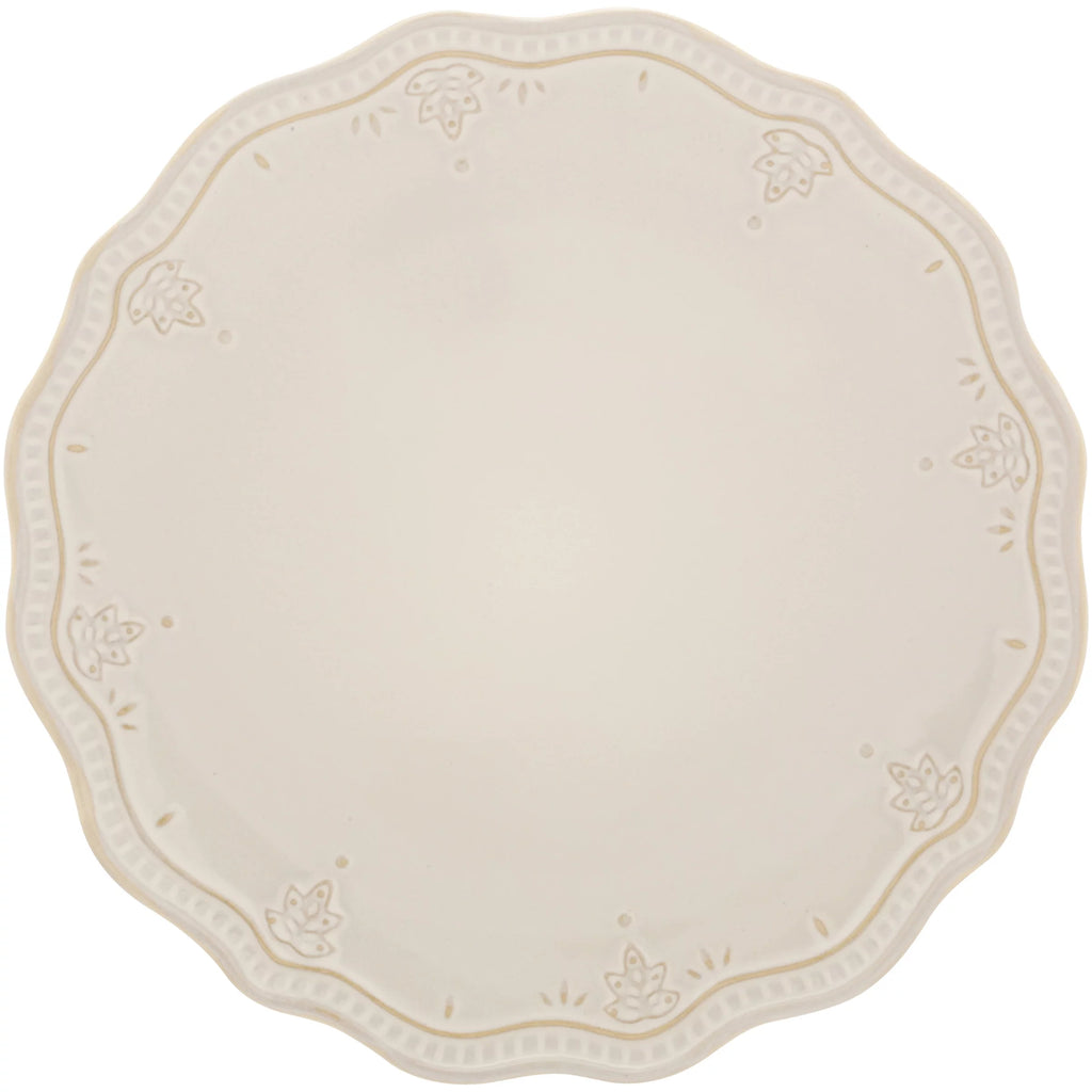 Farmhouse Lace 12-Piece Dinnerware Set, Linen B909