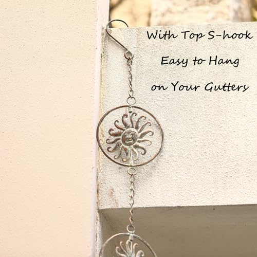 Metal Pinwheel Rain Chain for Gutters Downspouts D1428