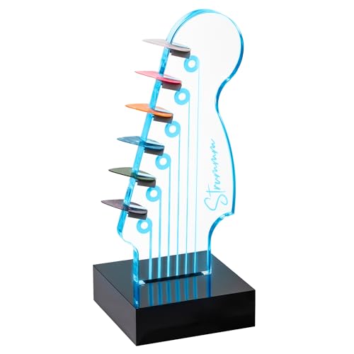 LED Guitar Pick Holder with 7-Color Changing Light, Holds 6 Picks, USB Powered E815959