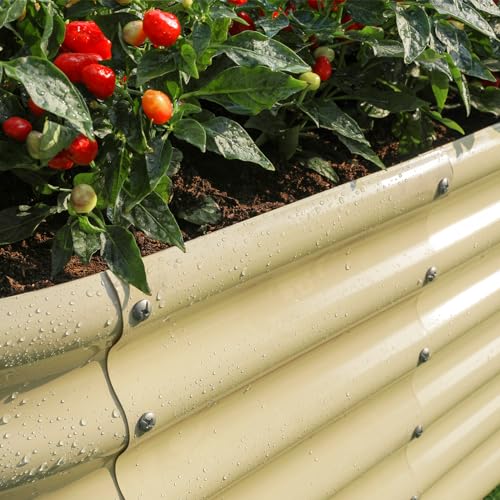 Galvanized Raised Garden Bed Kit 4x2x1.5ft Oval Metal Planter Box for Vegetables Outdoor V57489