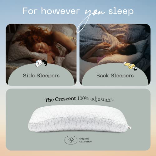 Adjustable Queen Bed Pillow, Cross Cut Memory Foam, Medium Firm for Side and Back Sleepers O458