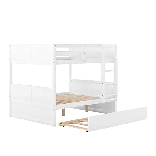 Twin Over Full Bunk Bed with Slide and Stairs for Kids I642
