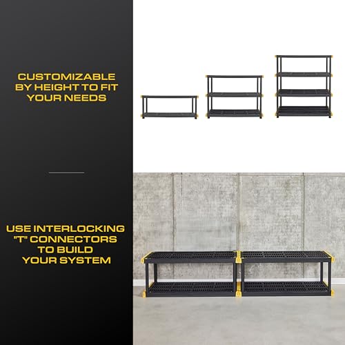 5-Tier Heavy Duty Plastic Storage Shelving Unit, 200lbs per Shelf, Indoor Outdoor L93051
