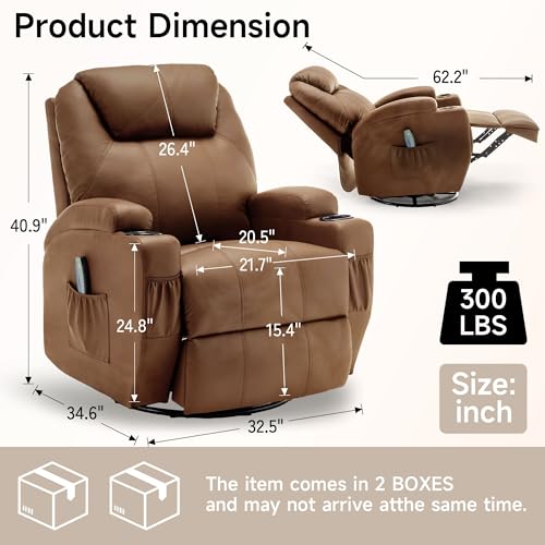 Rocking Recliner Chair with Massage and Heat for Adults H49678