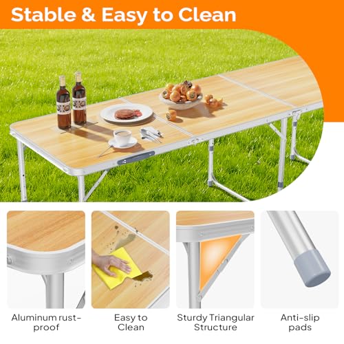 3ft Aluminum Folding Camping Table with Carrying Handle O3096