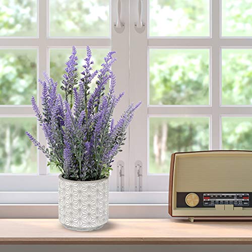 Lavender Artificial Plant in Cement Pot for Home Table Decor G990