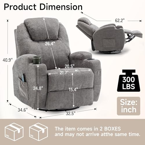 Rocking Recliner Chair with Massage and Heat for Adults H49678