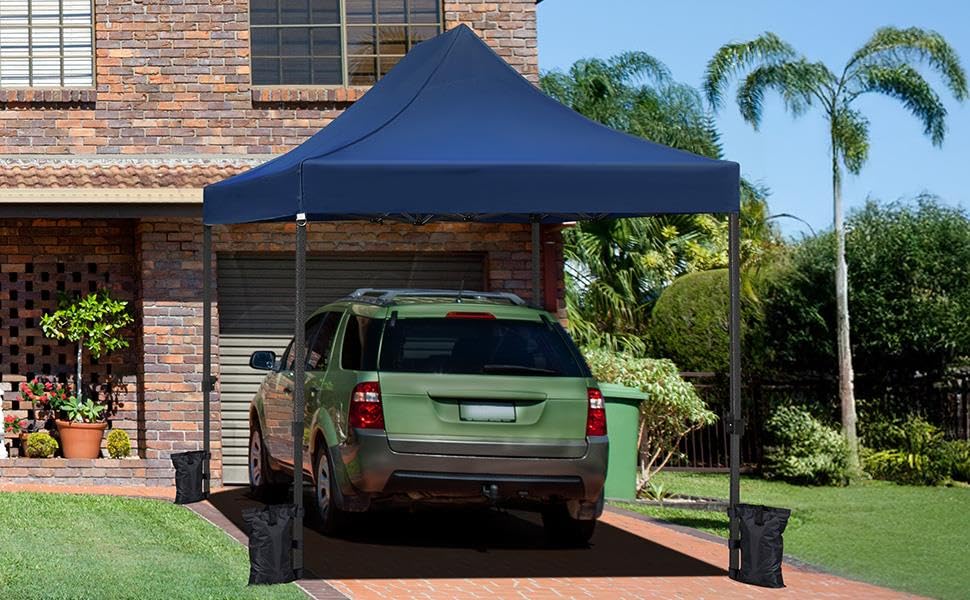 Heavy Duty Pop Up Canopy Tent 10x20 with Wheeled Carry Bag, White Q36763
