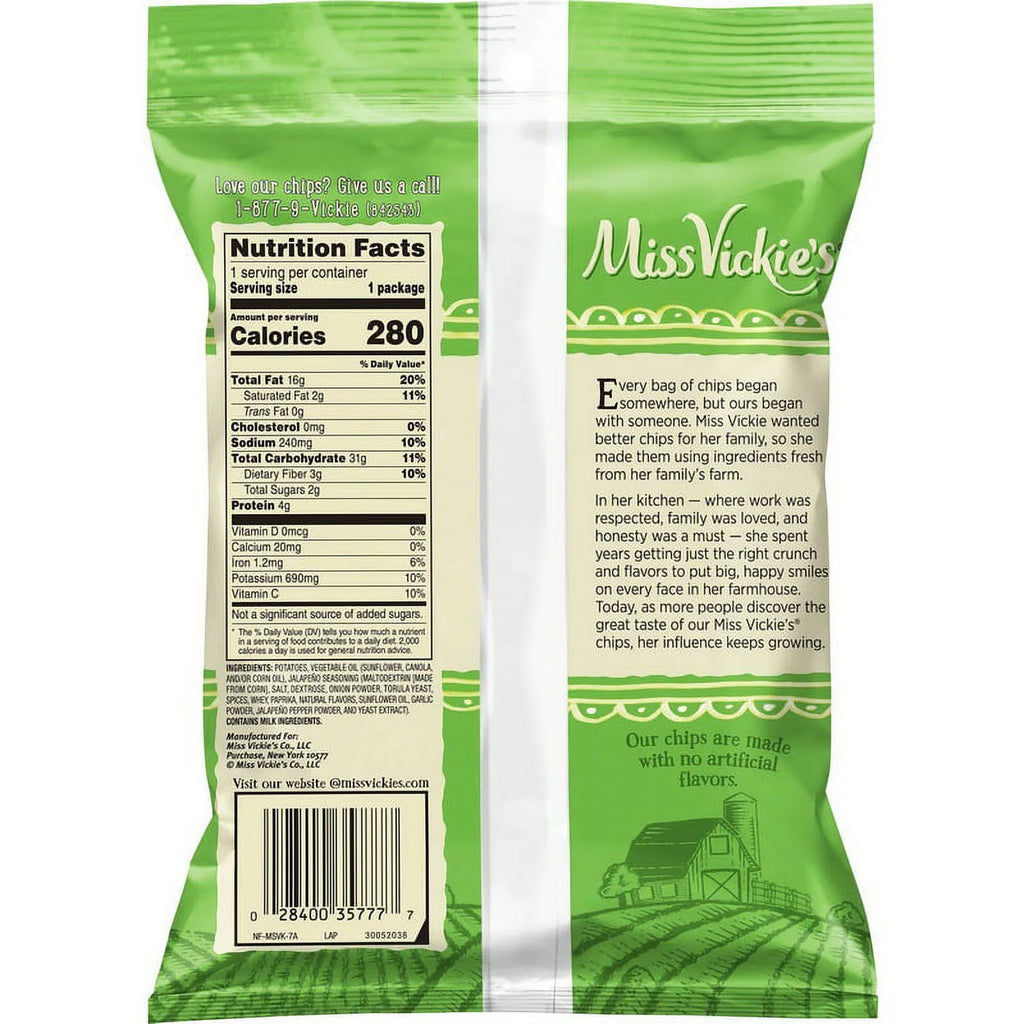 Jalapeno Kettle Cooked Potato Chips, 1.875 oz, 24-Count Case S1436