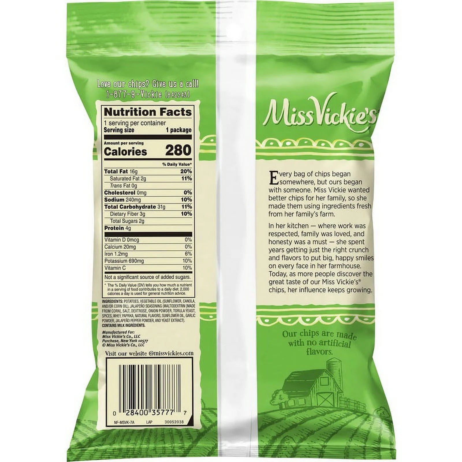 Jalapeno Kettle Cooked Potato Chips, 1.875 oz, 24-Count Case S1436