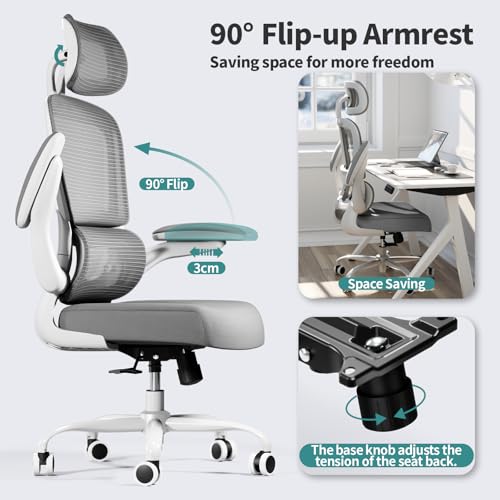Ergonomic Mesh Office Chair with Wheels, High Back, 330 LBS Capacity A84765