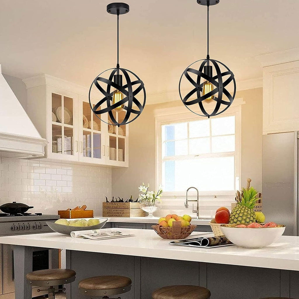 Black Spherical Pendant Light for Kitchen Island M365072