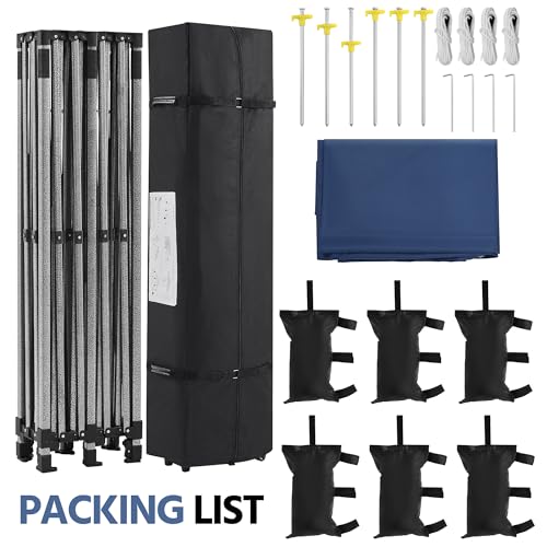 Heavy Duty Pop Up Canopy Tent 10x20 with Wheeled Carry Bag, White Q36763