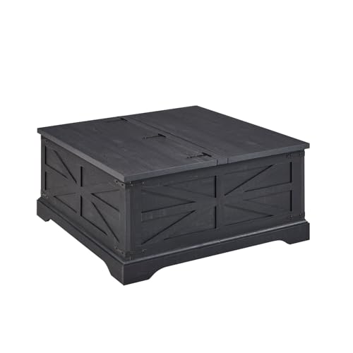 Farmhouse Lift Top Coffee Table with Storage, 36" Wood Square Center Table, Light Brown V399