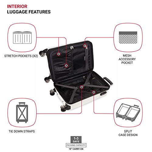 Expandable Hardside Luggage with Spinner Wheels and TSA Lock, Carry-On 19-Inch X51908
