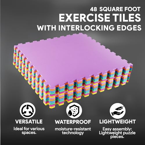 Puzzle Exercise Mat with EVA Foam Interlocking Tiles for MMA, Gymnastics and Home Gym H787