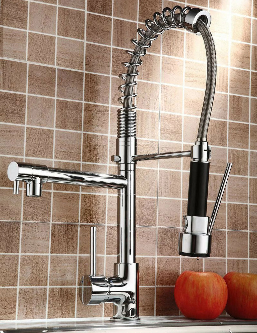 Commercial Kitchen Faucet with Pull Down Sprayer, Brushed Nickel R79827