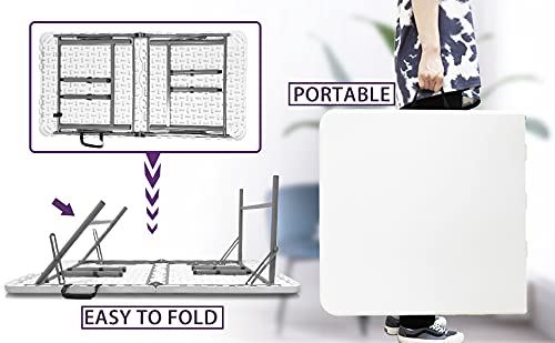 Folding Table 5 FT Plastic Portable for Dining Picnic Camping E74421