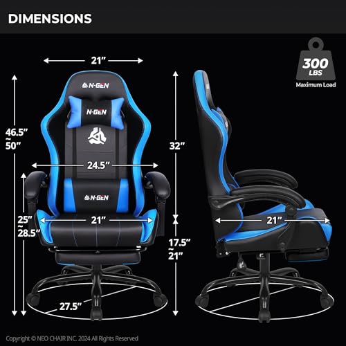 Ergonomic High Back Gaming Chair with Footrest PU Leather M911186