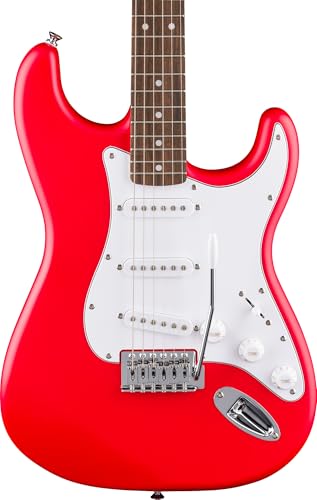 Stratocaster Electric Guitar Bundle with Amplifier, Gig Bag, Strap, Cable, Picks, and DVD F102