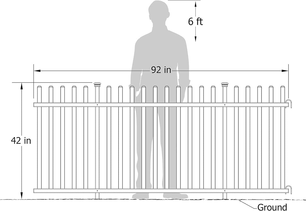 Lightweight Portable Vinyl Picket Fence Kit with Metal Base, White R746255