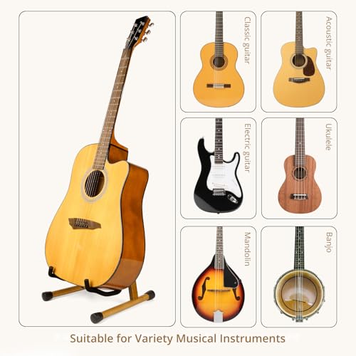 Wood Guitar Stand Foldable for Acoustic Electric Bass V5101