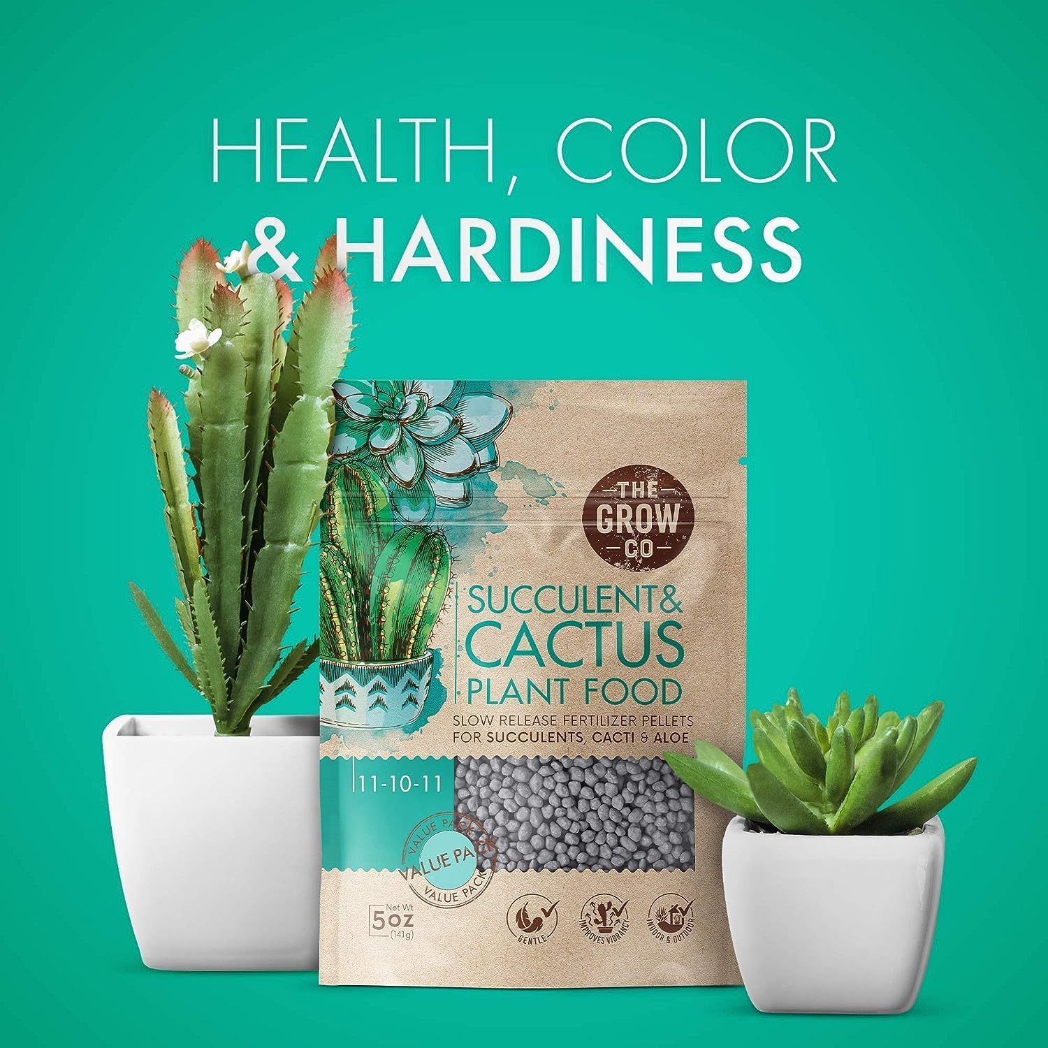 Succulent & Cactus Plant Food, Slow Release Fertilizer for Potted Plants, 5 oz C416610