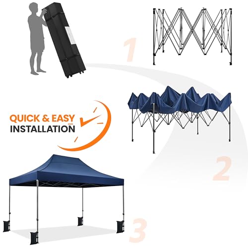 Heavy Duty Pop Up Canopy Tent 10x20 with Wheeled Carry Bag, White Q36763