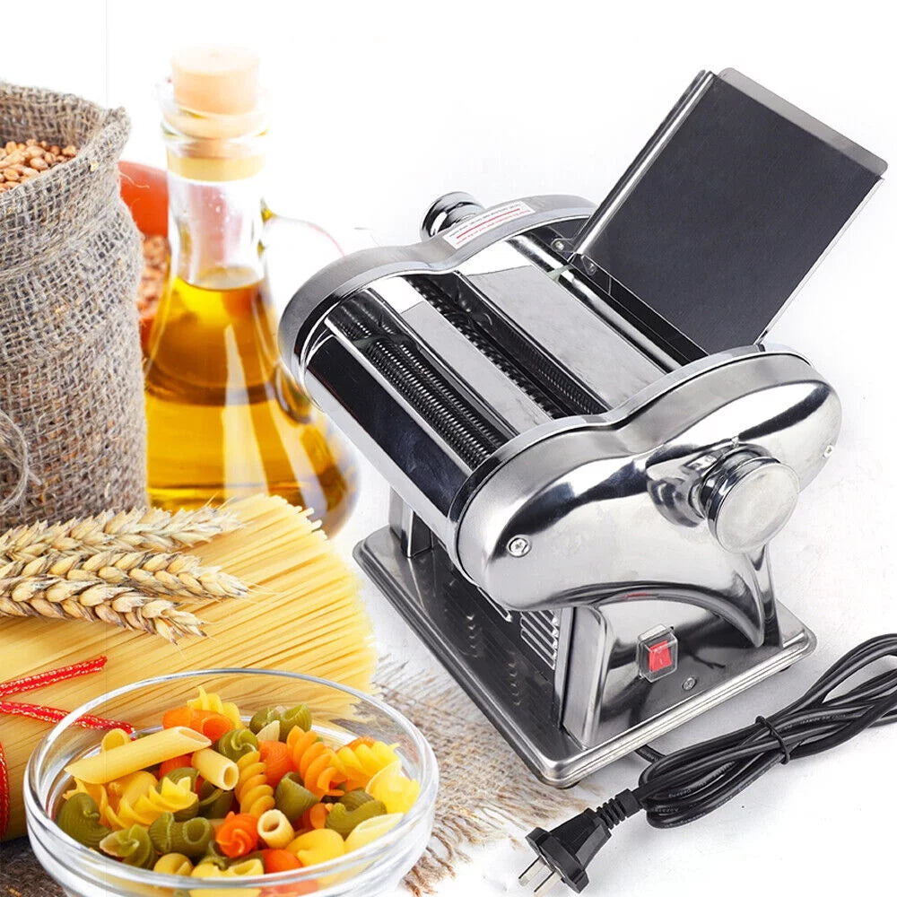 110V Commercial Electric Pasta Machine 6-Speed with Two Blades I397
