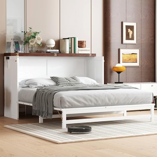 Queen Size Murphy Bed with Charging Station and Storage Drawers L553990