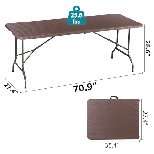 Portable 4 Foot Plastic Folding Table, Indoor Outdoor Heavy Duty, White Y15191