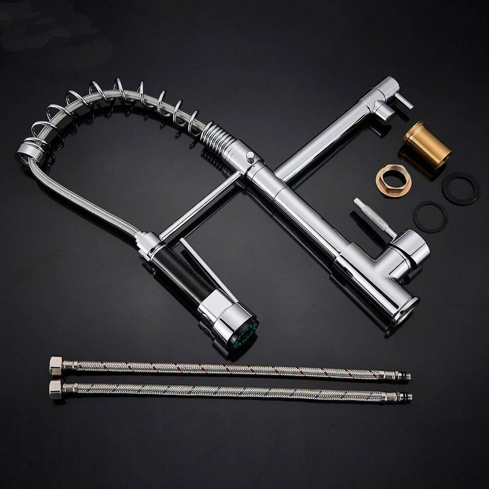 Commercial Kitchen Faucet with Pull Down Sprayer, Brushed Nickel R79827