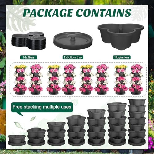 7-Tier Stackable Planter for Indoor Outdoor Gardening R280384