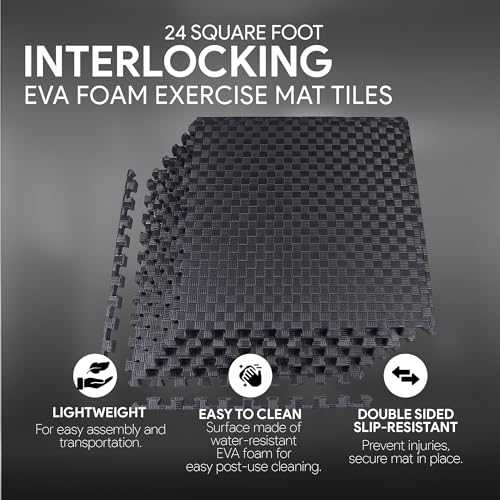 Puzzle Exercise Mat with EVA Foam Interlocking Tiles for MMA, Gymnastics and Home Gym H787