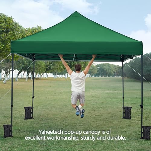 Heavy Duty Pop Up Canopy Tent 10x20 with Wheeled Carry Bag, White Q36763