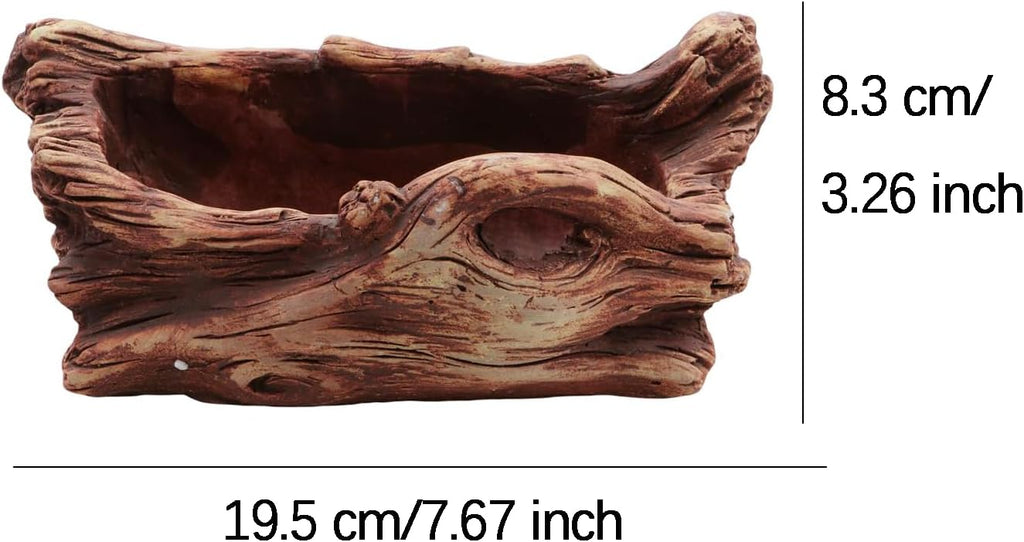 Wood Stump Planter with Drainage Hole for Succulents R5563