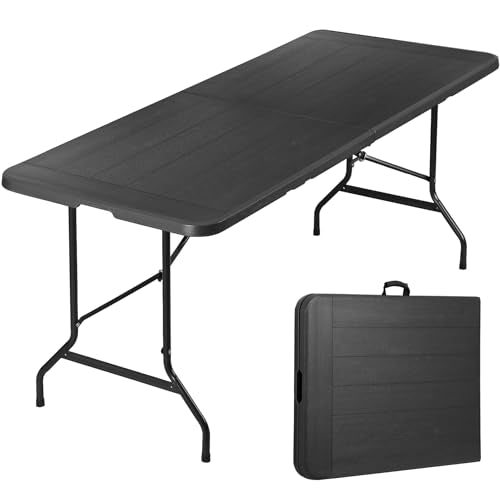 Portable 4 Foot Plastic Folding Table, Indoor Outdoor Heavy Duty, White Y15191