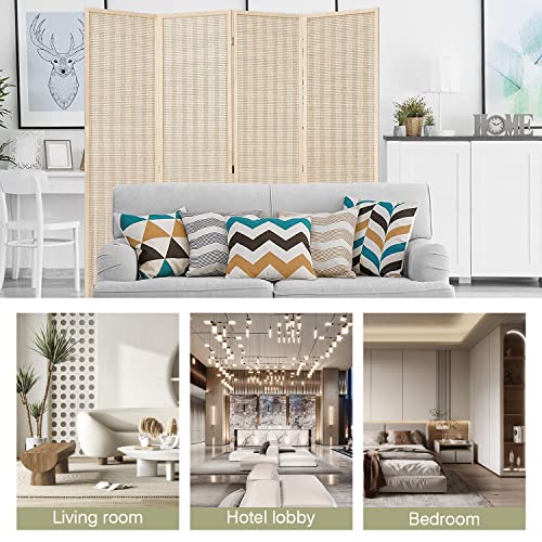 Bamboo Room Divider 6 Panel Folding Privacy Screen for Home H37149