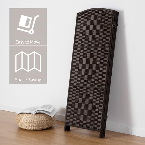 3 Panel Folding Room Divider, Dark Mocha Privacy Screen K453