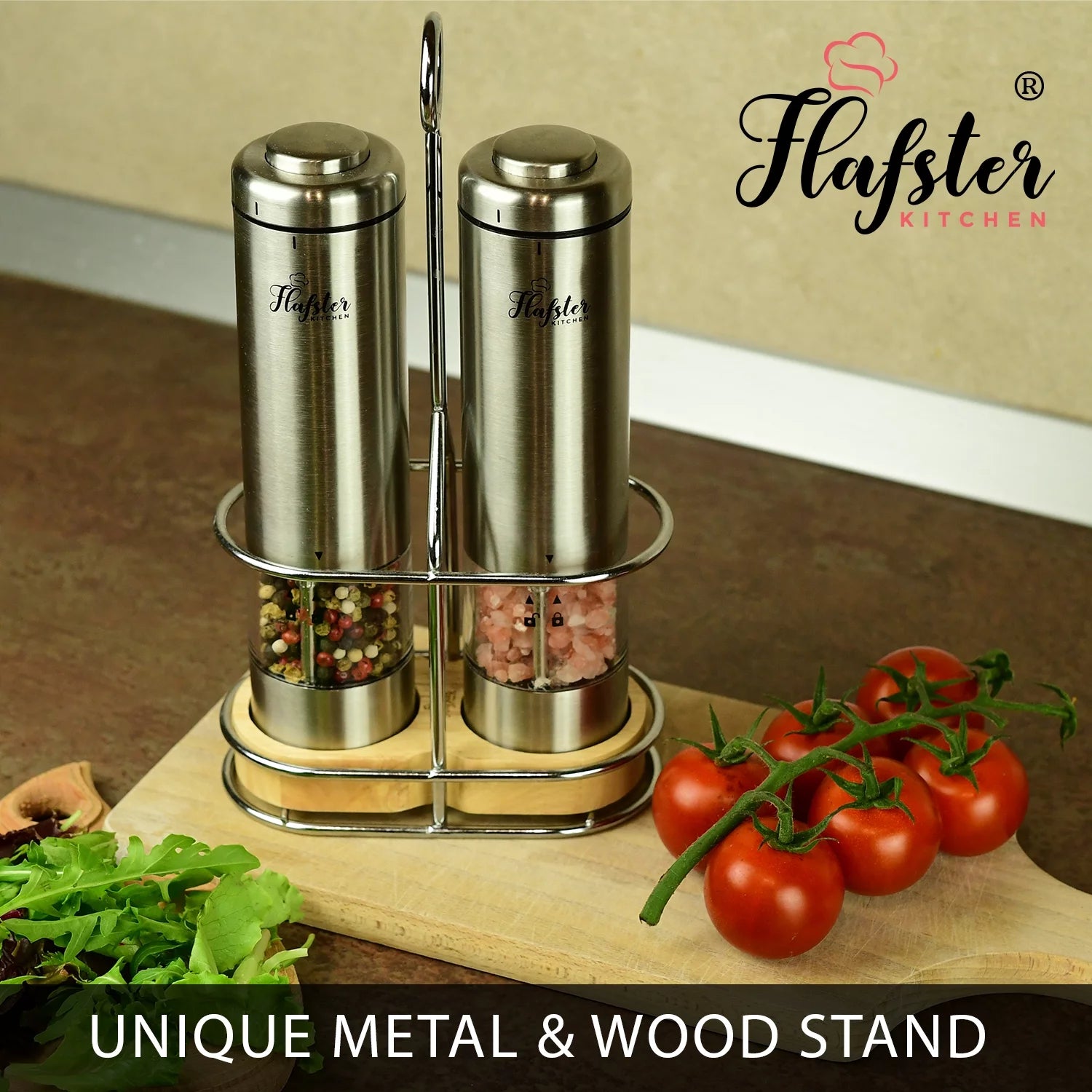 Electric Salt and Pepper Grinder Set, Battery Operated Shakers S2791
