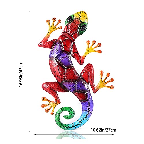 Metal Gecko Wall Art Handmade Glass Garden Decor H339922