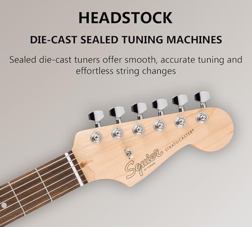 Stratocaster Electric Guitar Bundle with Amplifier, Gig Bag, Strap, Cable, Picks, and DVD F102